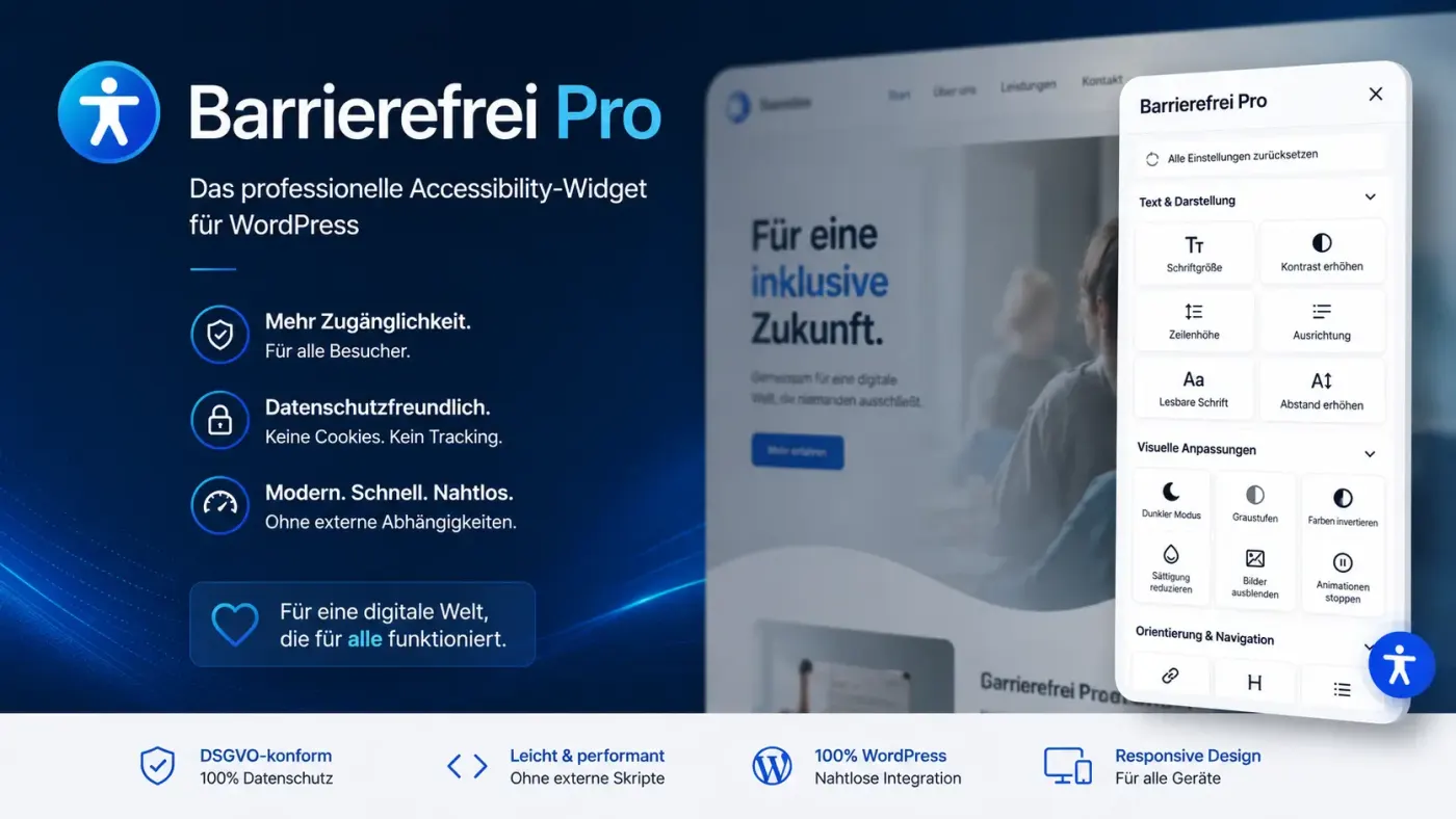 Barrierefrei Pro – WordPress-Plugin für Barrierefreiheit