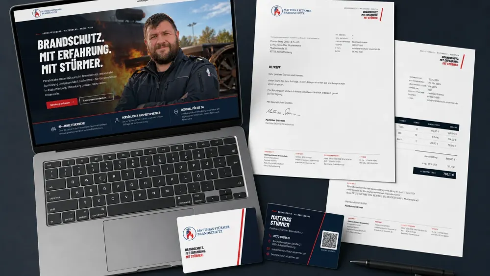 Matthias Stürmer Brandschutz – Website und Geschäftsausstattung
