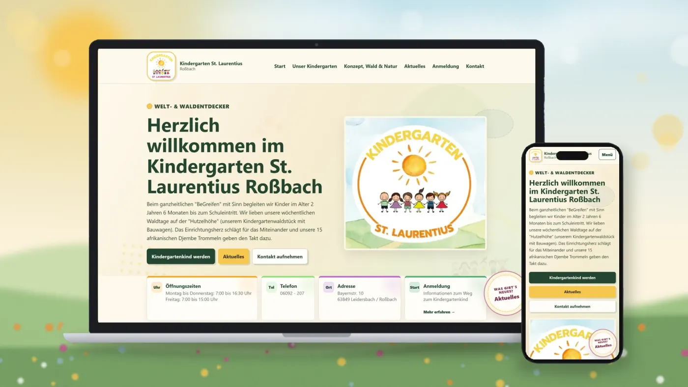 Kindergarten St. Laurentius Roßbach – Website mit Redaktionsportal