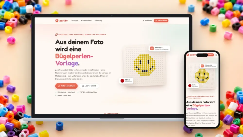 perlify.de – Bügelperlen-Vorlagen aus eigenen Fotos