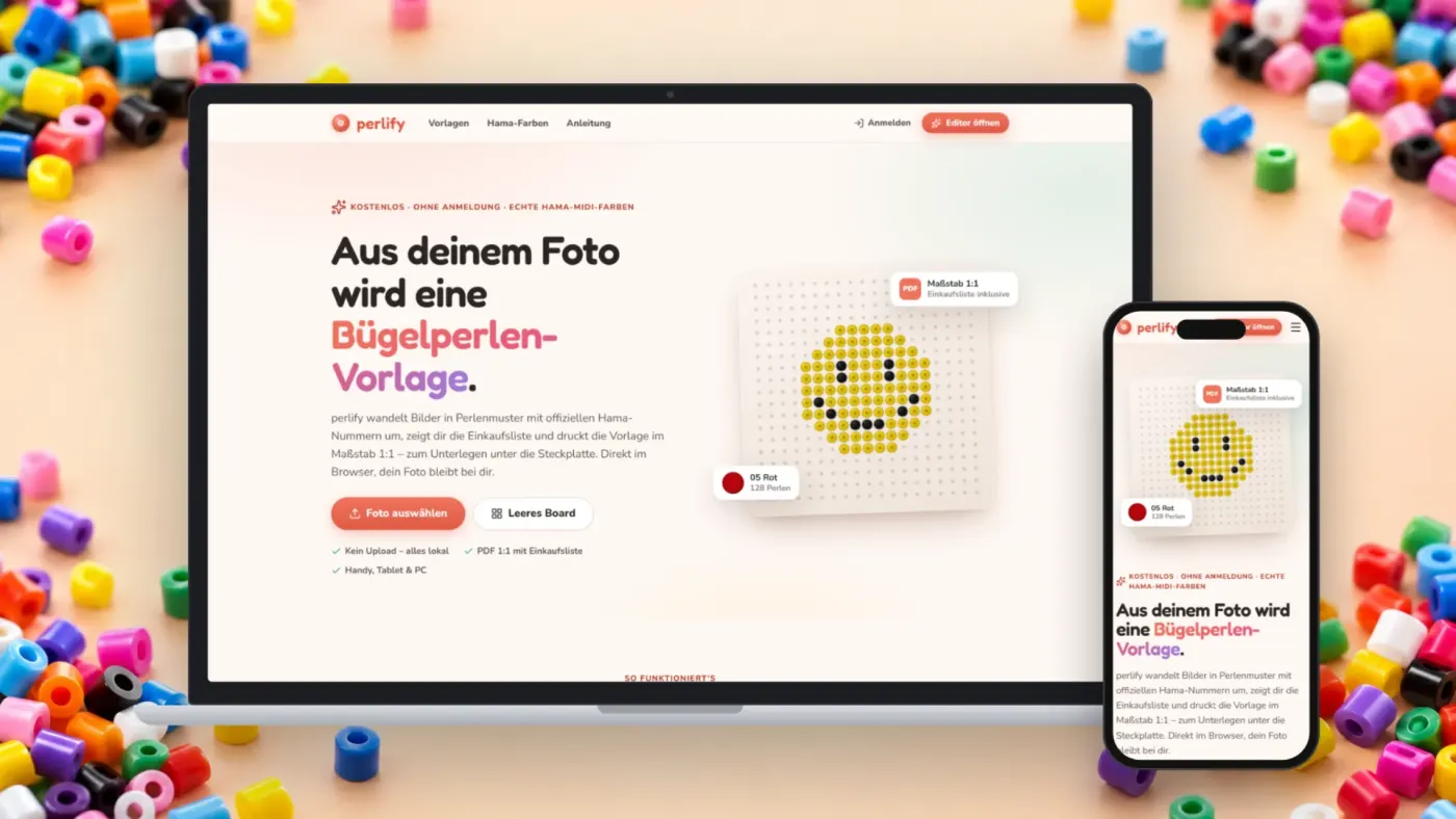 perlify.de – Bügelperlen-Vorlagen aus eigenen Fotos