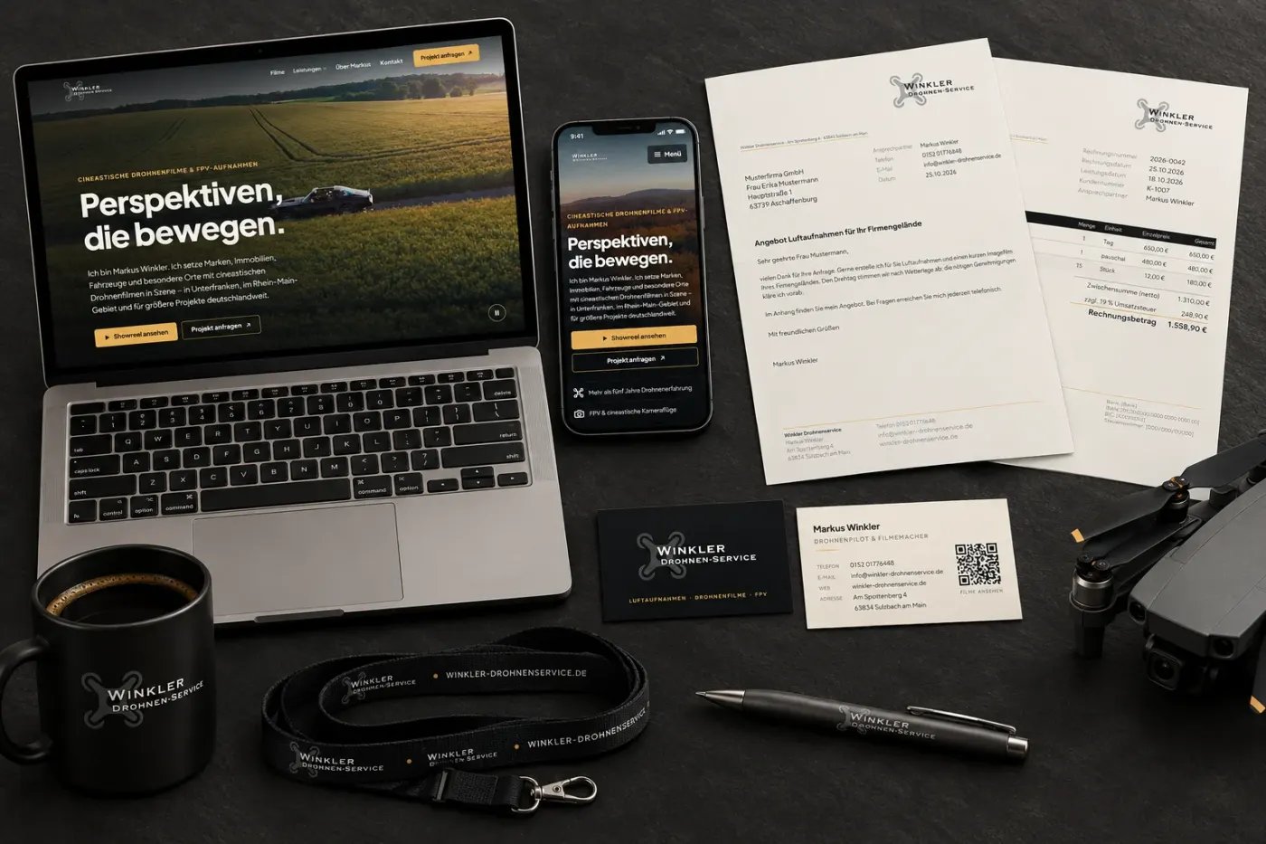 Winkler Drohnenservice – Website, Videoplattform und Corporate Design