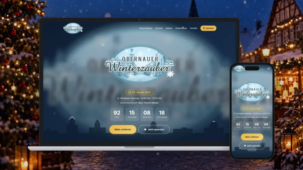 Obernauer Winterzauber – Website für ein Benefiz-Fest
