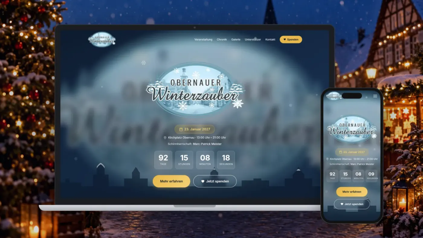 Obernauer Winterzauber – Website für ein Benefiz-Fest